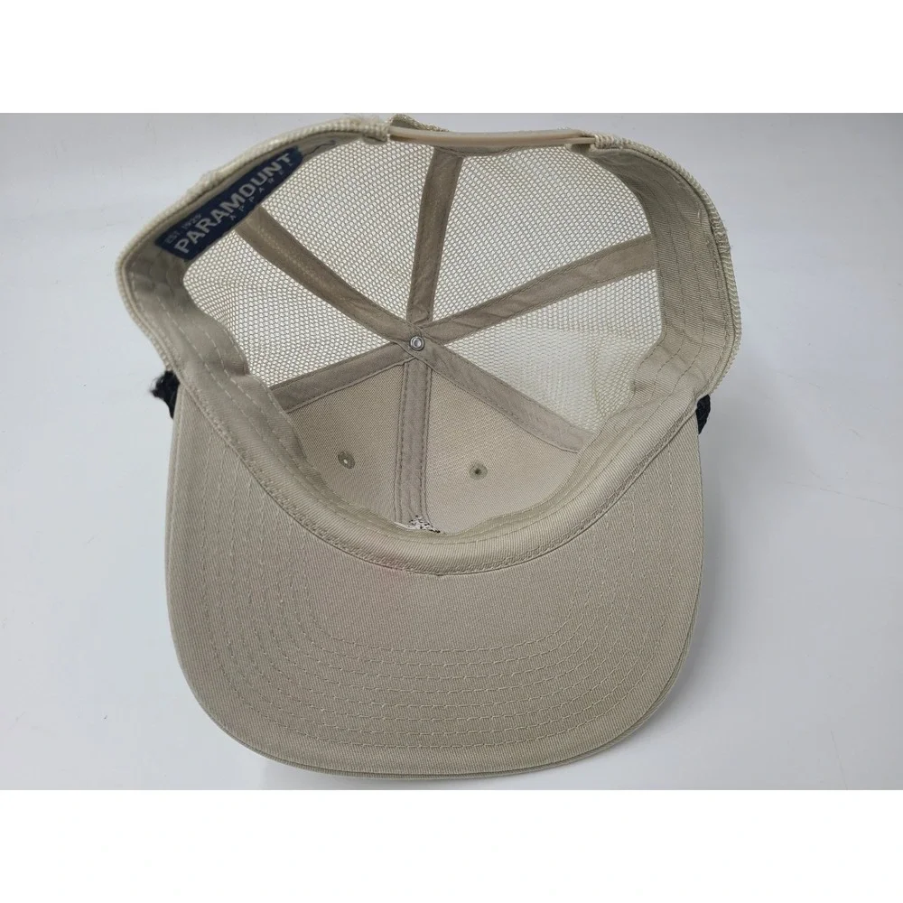 Trees Logo Paramount Apparel Rope Mesh Trucker Snapback Hat Cap Arbor Gray Beige
